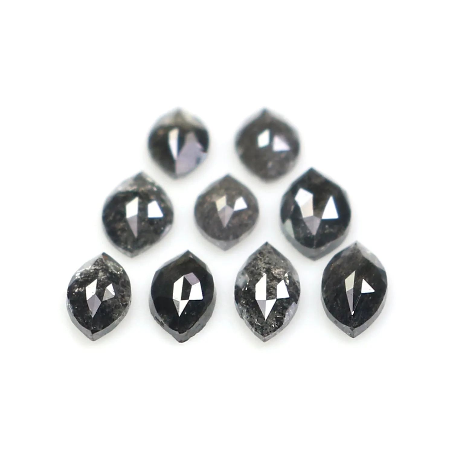 0.79 CT Natural Loose Marquise Shape Diamond Salt And Pepper Marquise Rose Cut Diamond 3.70 MM Black Grey Color Marquise Cut Dia