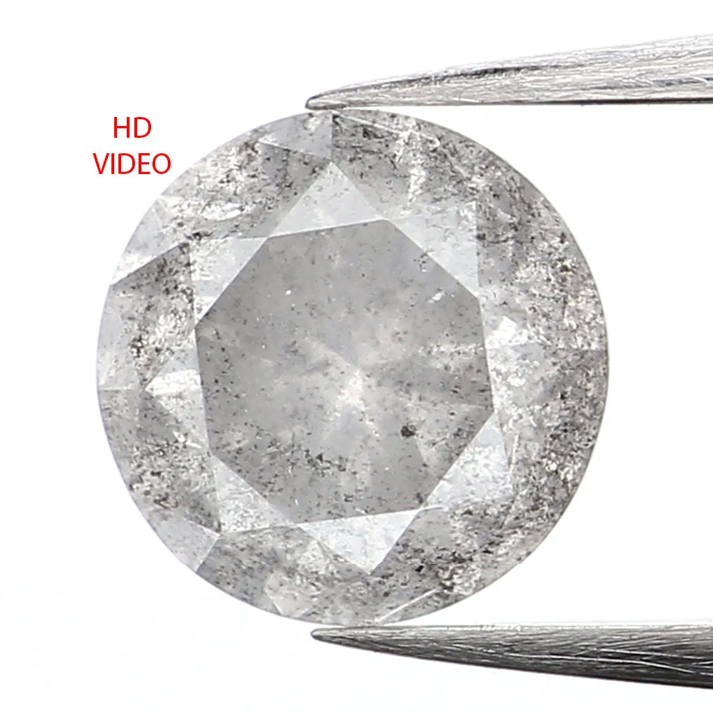 0.96 CT Natural Loose Round Shape Diamond Grey Color Round Cut Diamond 6.05 MM Natural Loose Diamond Round Brilliant Cut Diamond