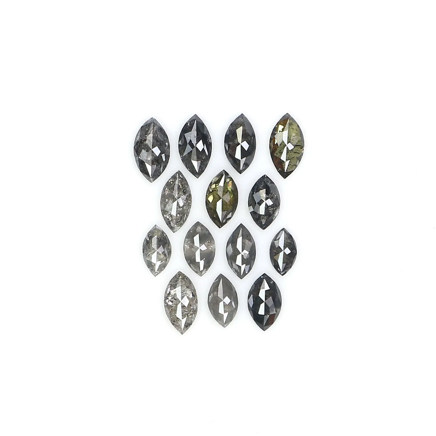 1.00 CT Natural Loose Marquise Shape Diamond Salt And Pepper Marquise Cut Diamond 3.15 MM Black Grey Color Marquise Rose Cut Dia