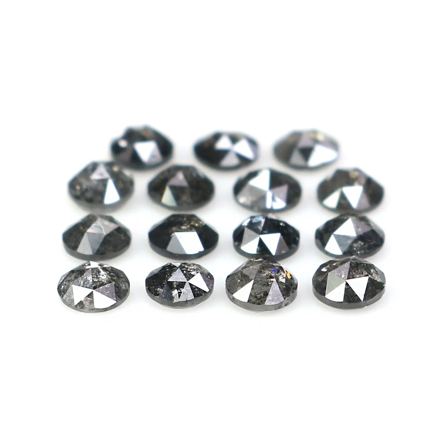 1.03 Ct Natural Loose Round Cut Diamond Salt And Pepper Diamond 2.45 MM Natural Loose Diamond Black Grey Color Round Rose Cut Di