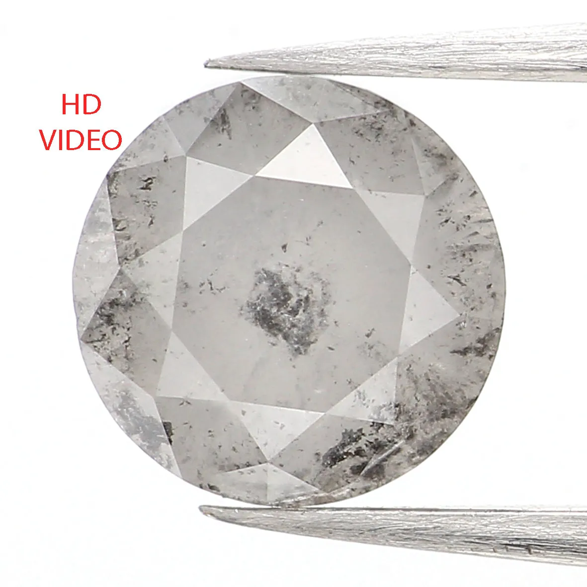 1.40 CT Natural Loose Round Shape Diamond Grey Color Round Cut Diamond 6.80 MM Natural Loose Grey Diamond Round Brilliant Cut Di