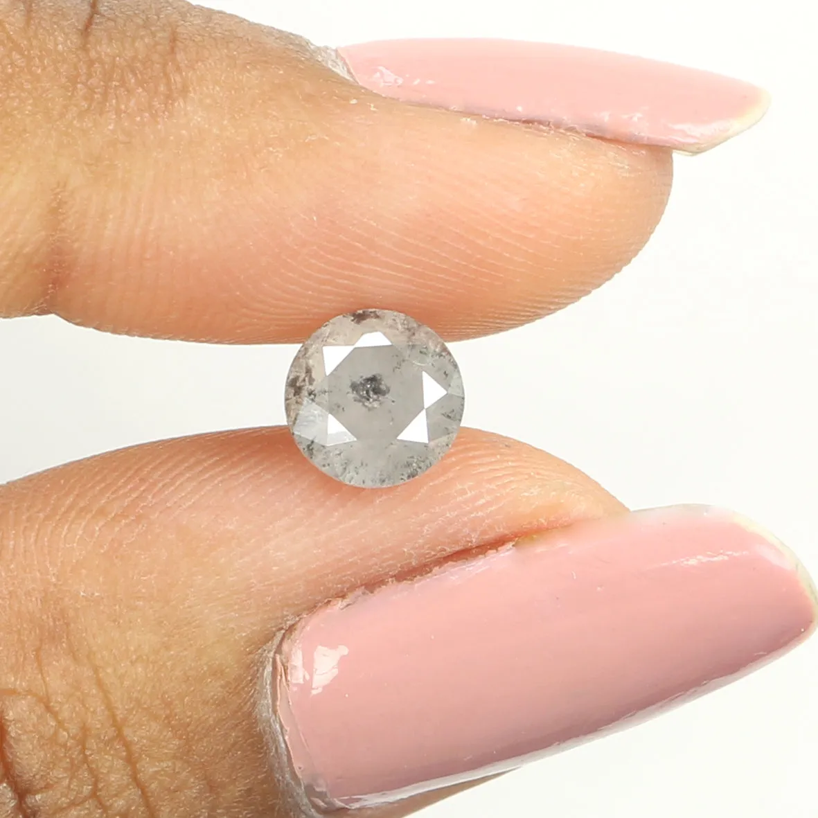 1.40 CT Natural Loose Round Shape Diamond Grey Color Round Cut Diamond 6.80 MM Natural Loose Grey Diamond Round Brilliant Cut Di