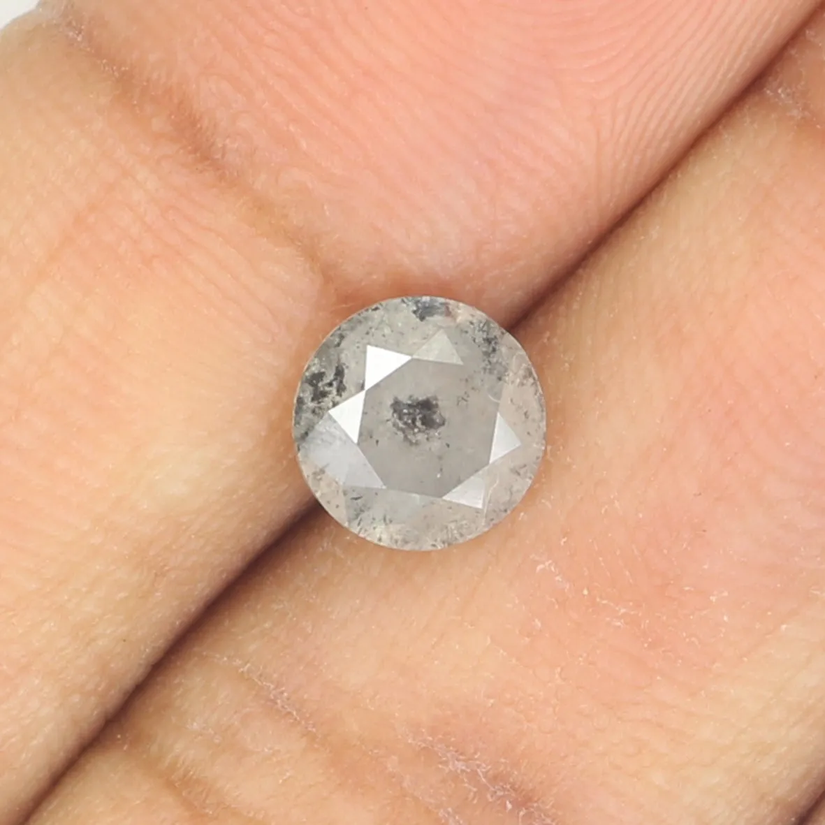 1.40 CT Natural Loose Round Shape Diamond Grey Color Round Cut Diamond 6.80 MM Natural Loose Grey Diamond Round Brilliant Cut Di