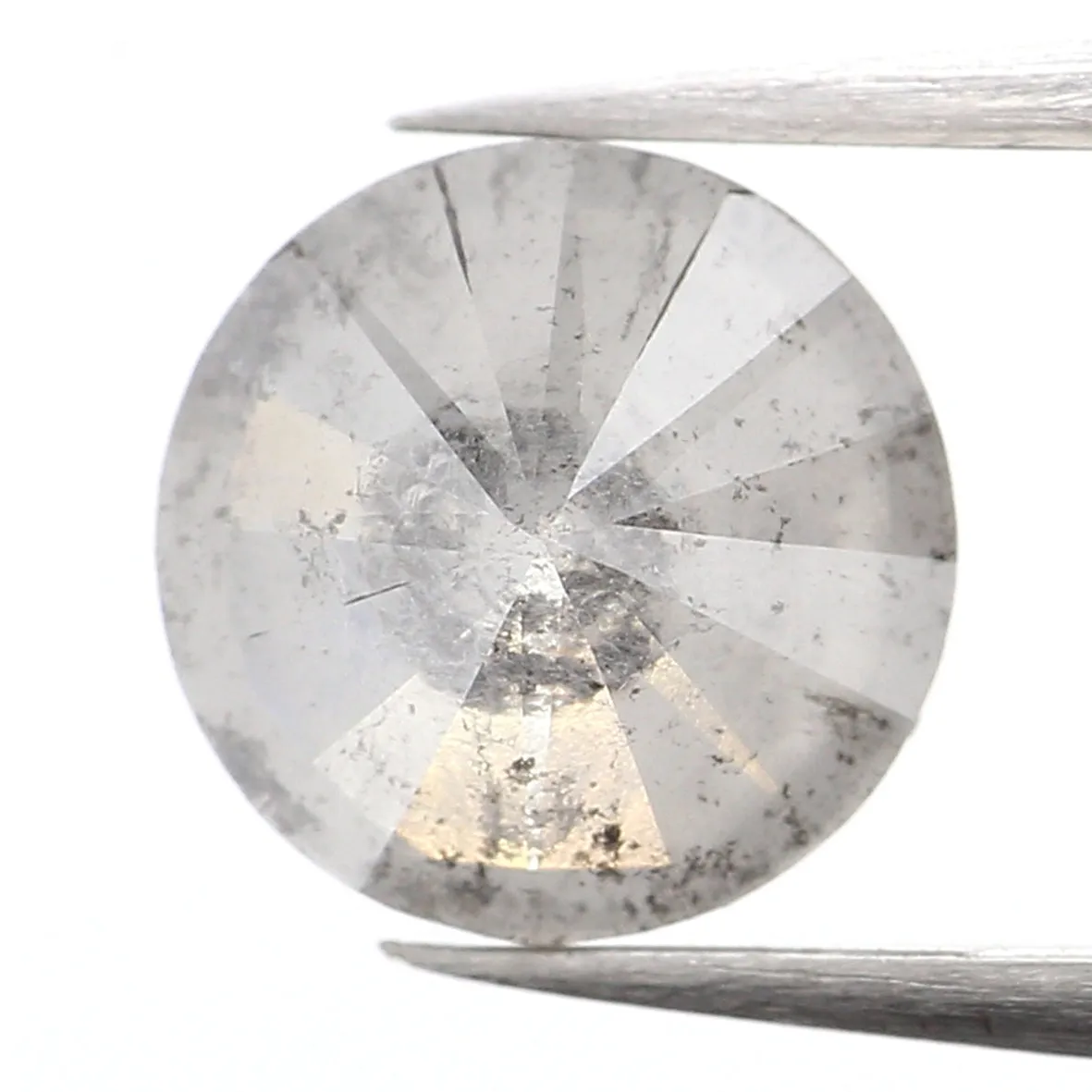 1.40 CT Natural Loose Round Shape Diamond Grey Color Round Cut Diamond 6.80 MM Natural Loose Grey Diamond Round Brilliant Cut Di