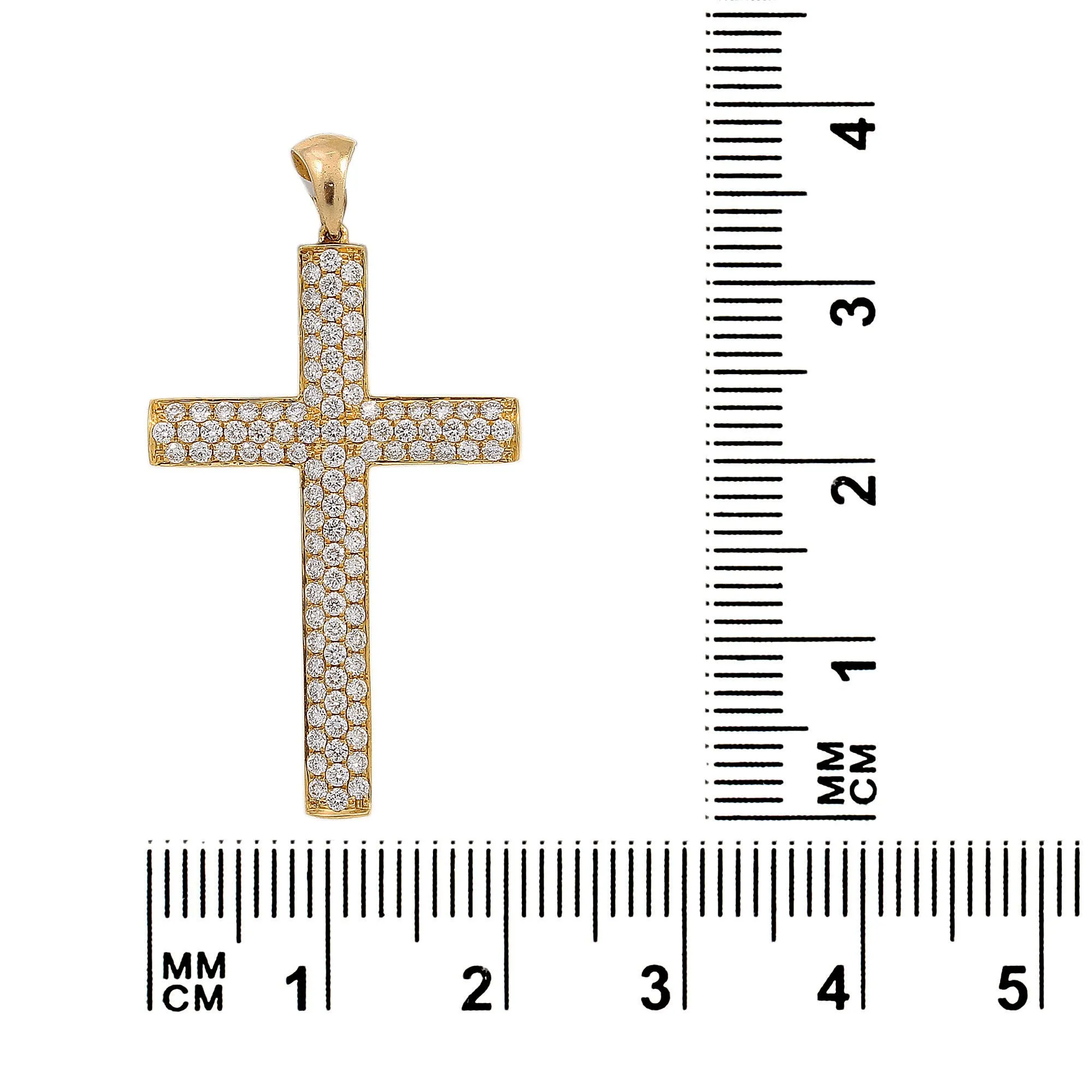 18K Yellow Gold Unisex Cross Shaped Pendant