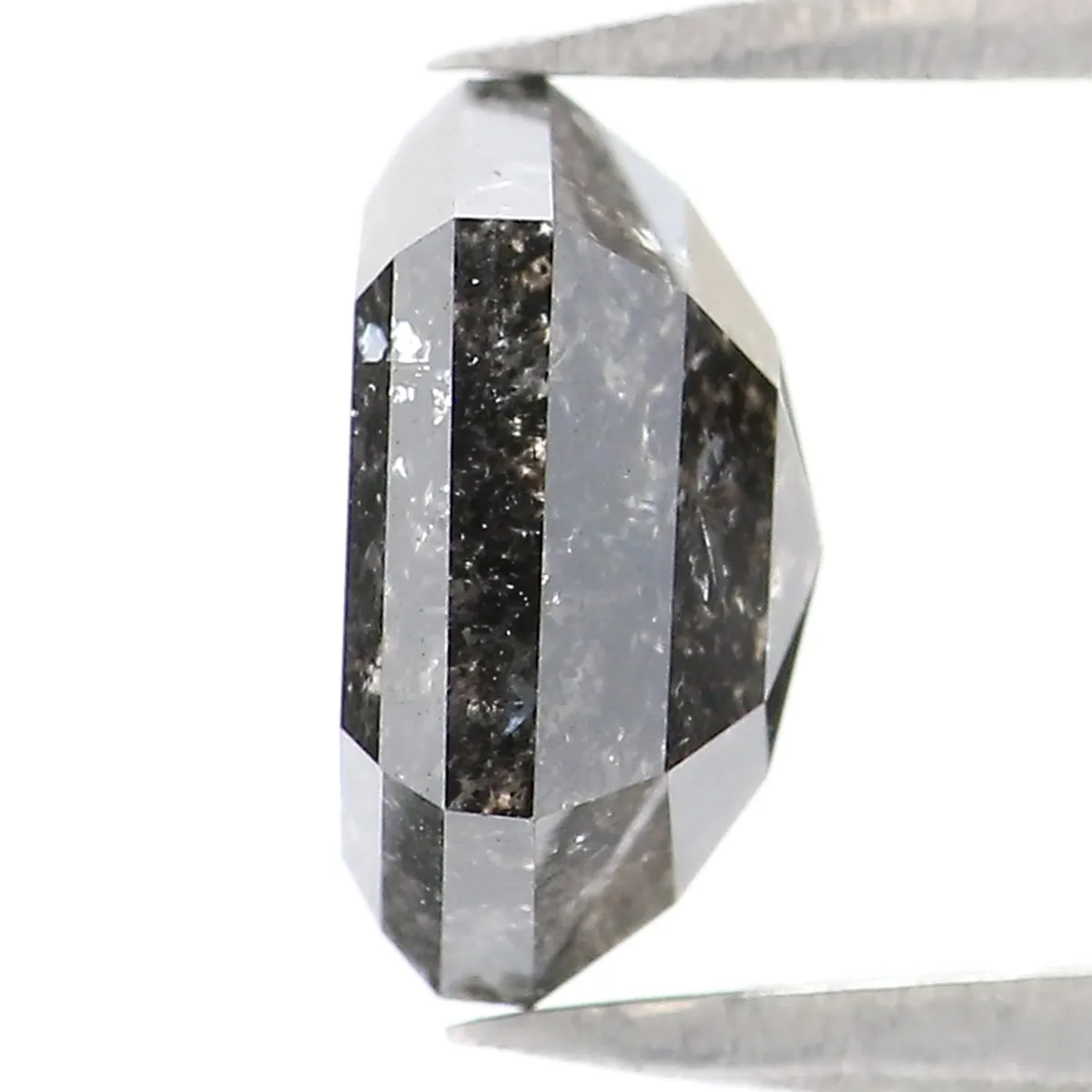 1.93 CT Natural Loose Hexagon Shape Diamond Salt And Pepper Hexagon Diamond 7.95 MM Black Grey Color Hexagon Shape Rose Cut Diam