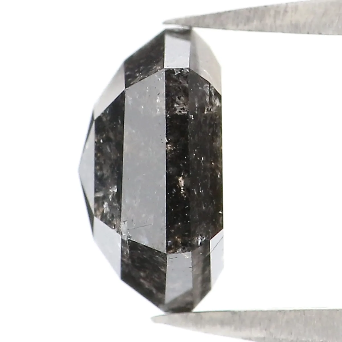 1.93 CT Natural Loose Hexagon Shape Diamond Salt And Pepper Hexagon Diamond 7.95 MM Black Grey Color Hexagon Shape Rose Cut Diam