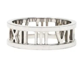 2003 Tiffany & Co. 18 Karat White Gold Atlas Unisex Band Ring