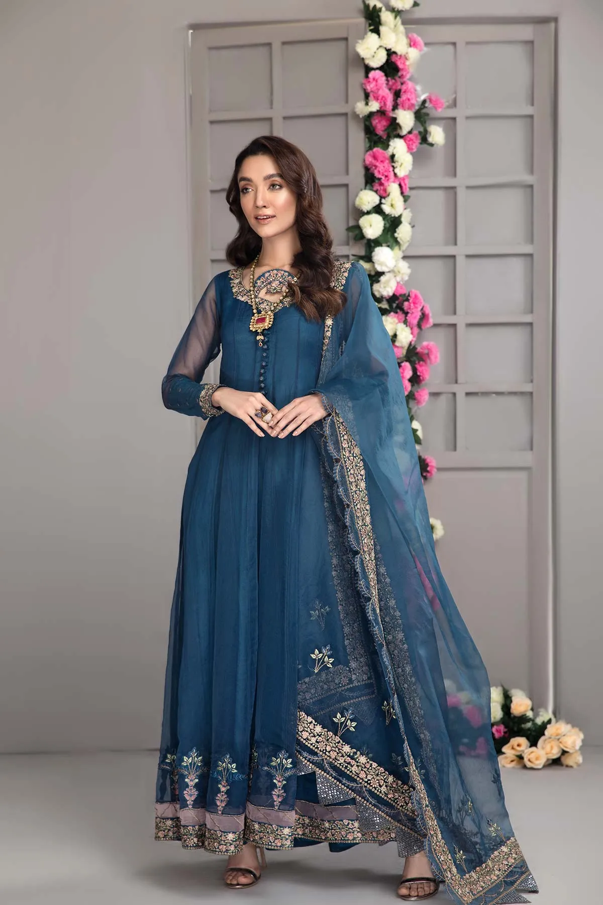 3 Pc Embroidered Organza Suit CMA21-11