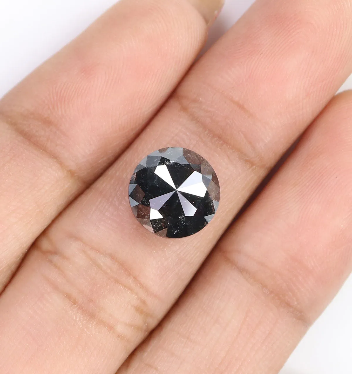 3.60 Ct Natural Loose Round Rose Cut Diamond Black Grey Color Rose Cut Diamond 9.30 MM Natural Loose Salt And Pepper Rose Cut Di