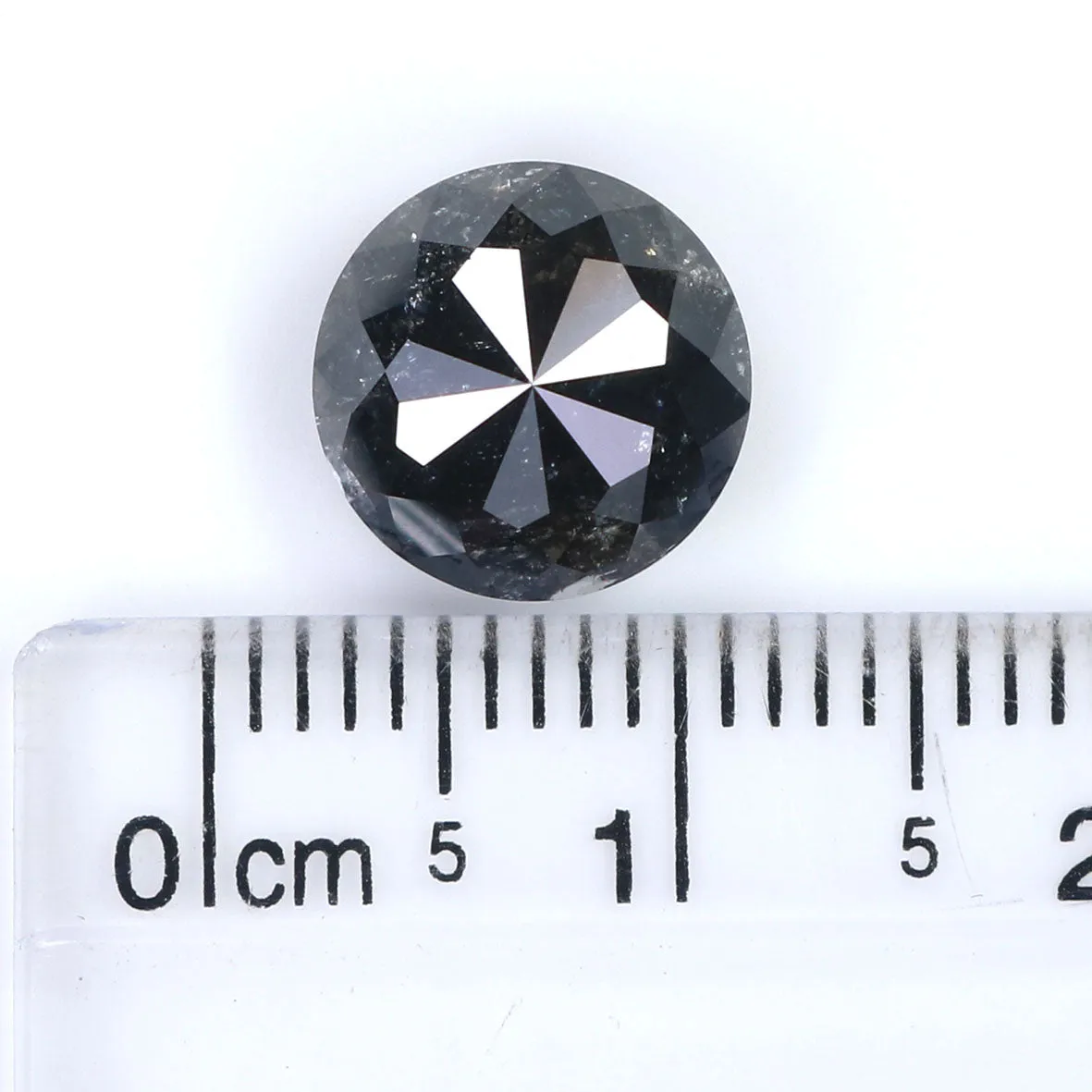 3.60 Ct Natural Loose Round Rose Cut Diamond Black Grey Color Rose Cut Diamond 9.30 MM Natural Loose Salt And Pepper Rose Cut Di