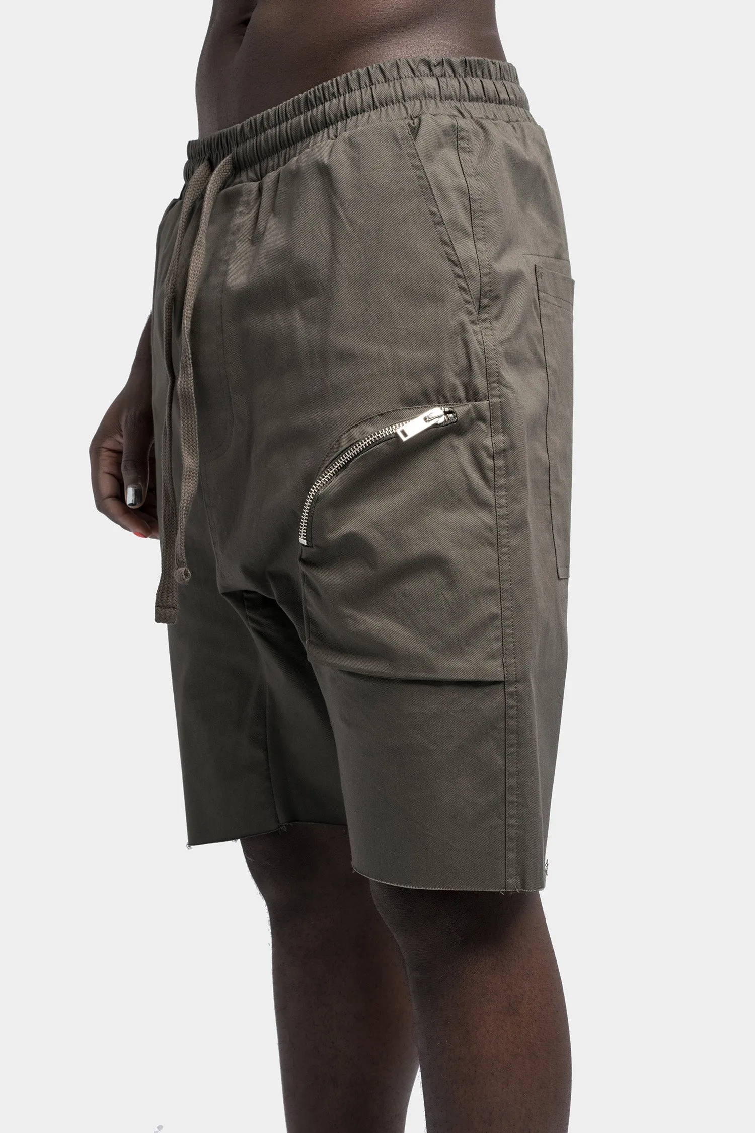 3D pocket cotton shorts, Ivy green