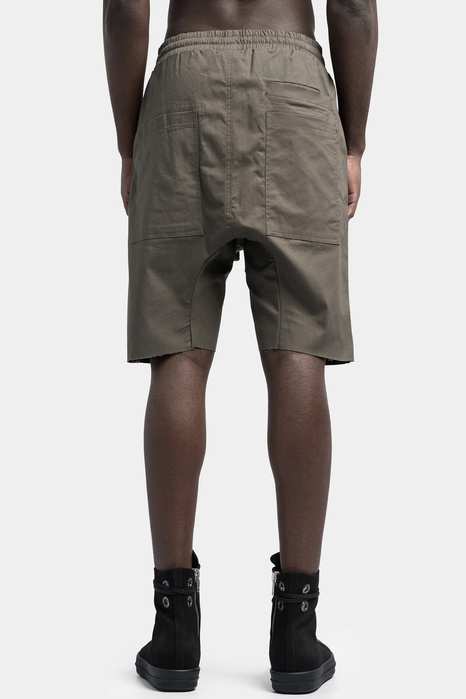 3D pocket cotton shorts, Ivy green