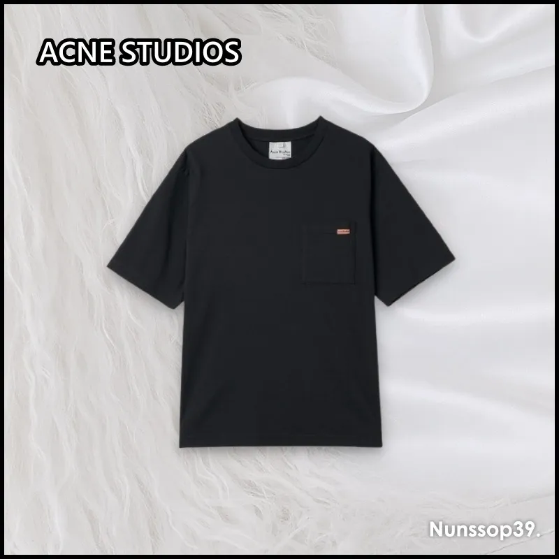 Acne Studios  |Crew Neck Street Style Plain Cotton Short Sleeves Logo