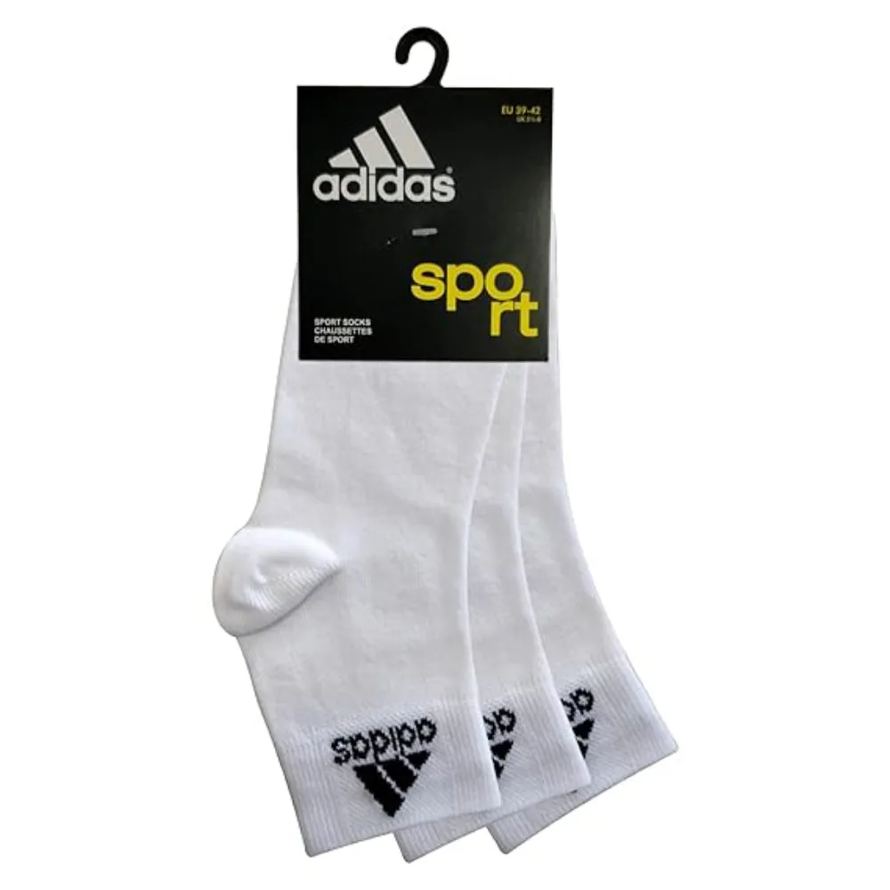 Adidas Men's Flat Knit Ankle Socks (White/White/White)