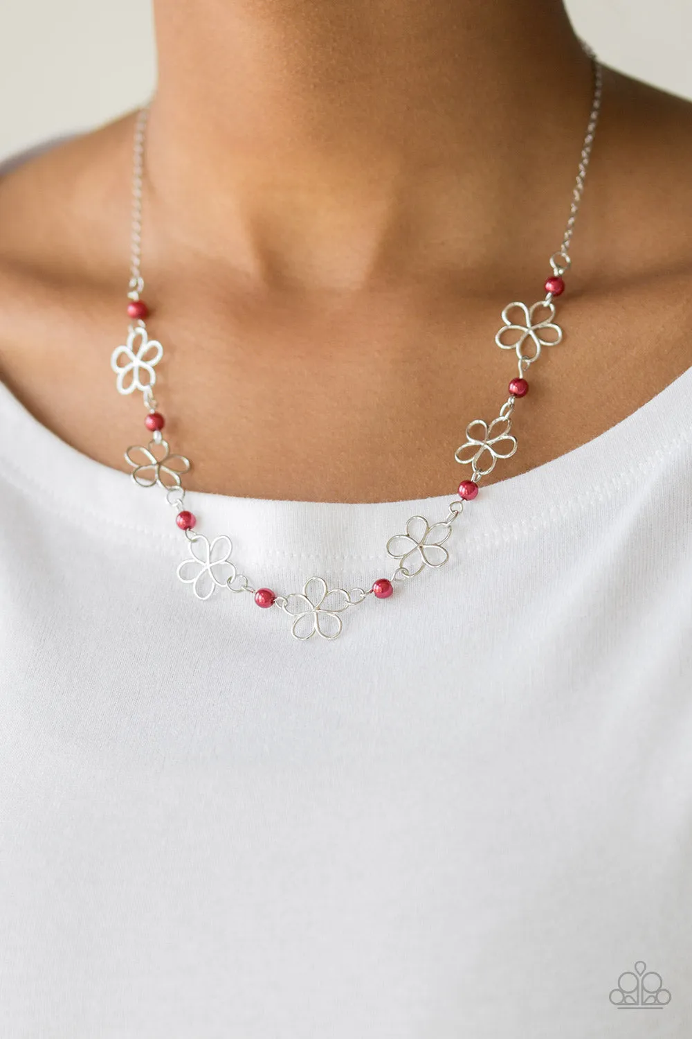 Always Abloom - Red Necklace