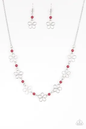 Always Abloom - Red Necklace