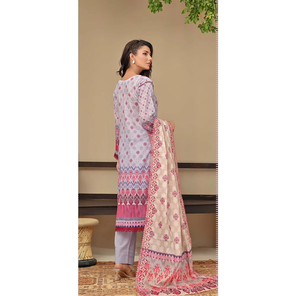 Amaya Lawn Printed Embroidered Unstiched 3Pcs Suit - 1