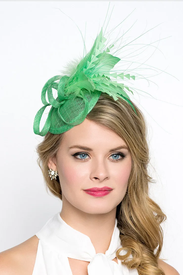 Arianna Fascinator - Kelly Green