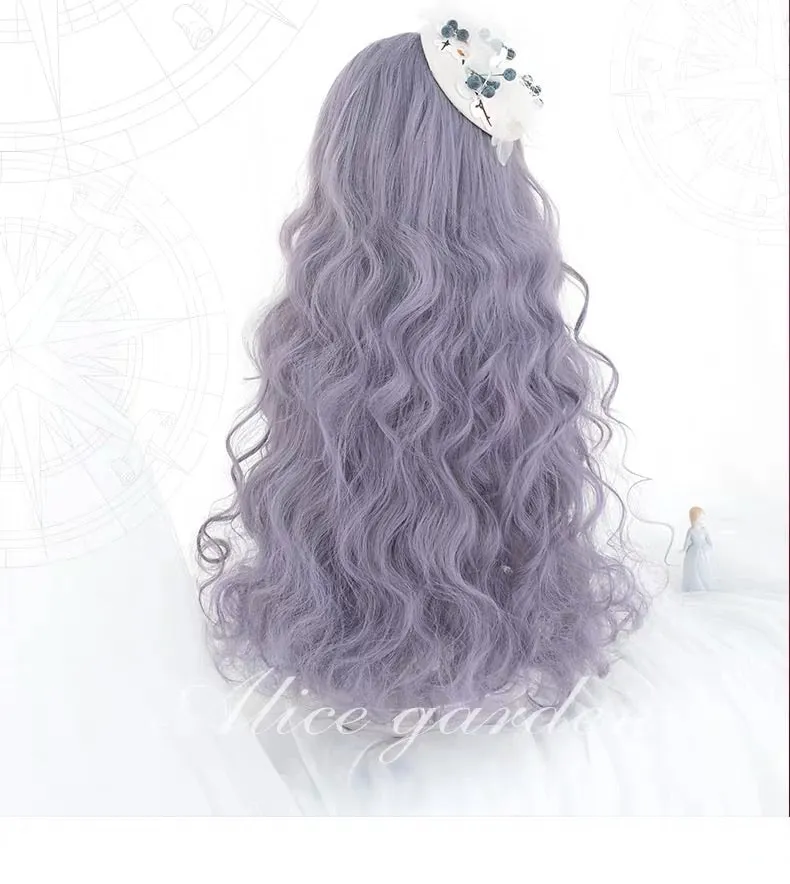 astrological witch grey purple hair wigs