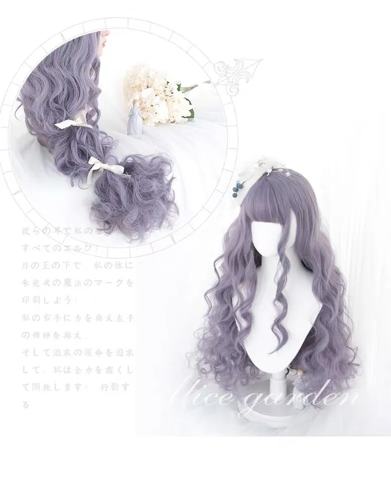 astrological witch grey purple hair wigs