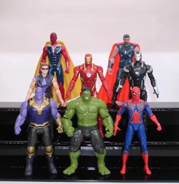 Avengers 3 civil war Hulk Iron Man Spiderman Thanos Vision Captain America Ant Man Thor Loki PVC Action Figure Set Kids Toys