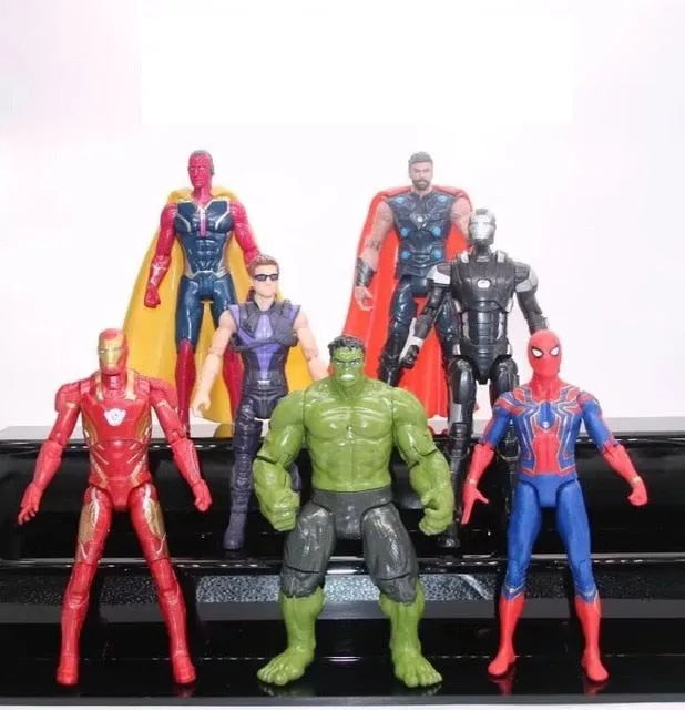 Avengers 3 civil war Hulk Iron Man Spiderman Thanos Vision Captain America Ant Man Thor Loki PVC Action Figure Set Kids Toys