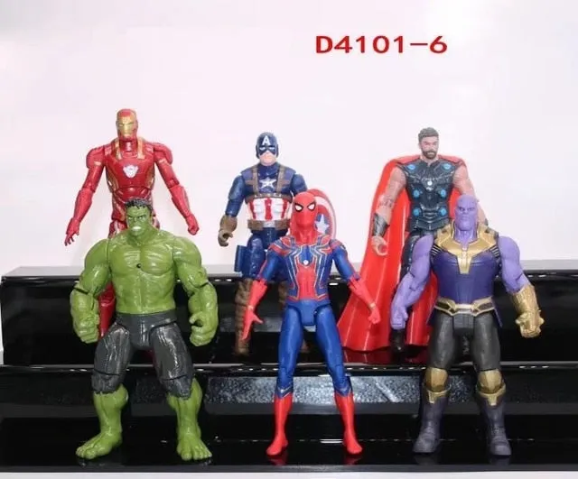 Avengers 3 civil war Hulk Iron Man Spiderman Thanos Vision Captain America Ant Man Thor Loki PVC Action Figure Set Kids Toys