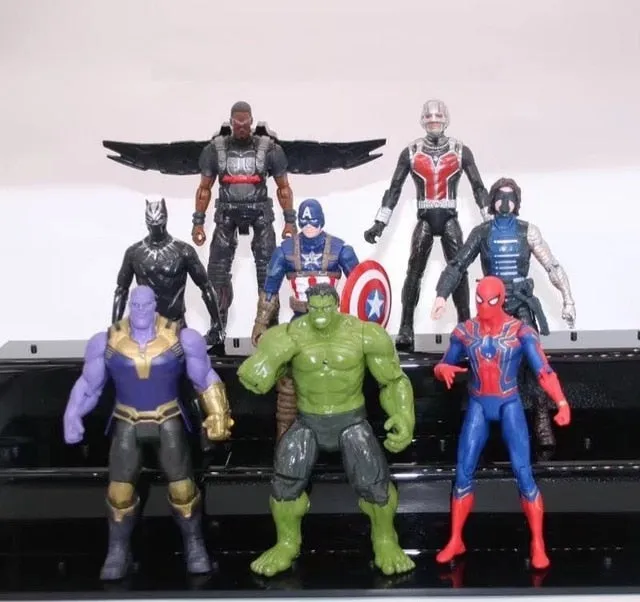 Avengers 3 civil war Hulk Iron Man Spiderman Thanos Vision Captain America Ant Man Thor Loki PVC Action Figure Set Kids Toys