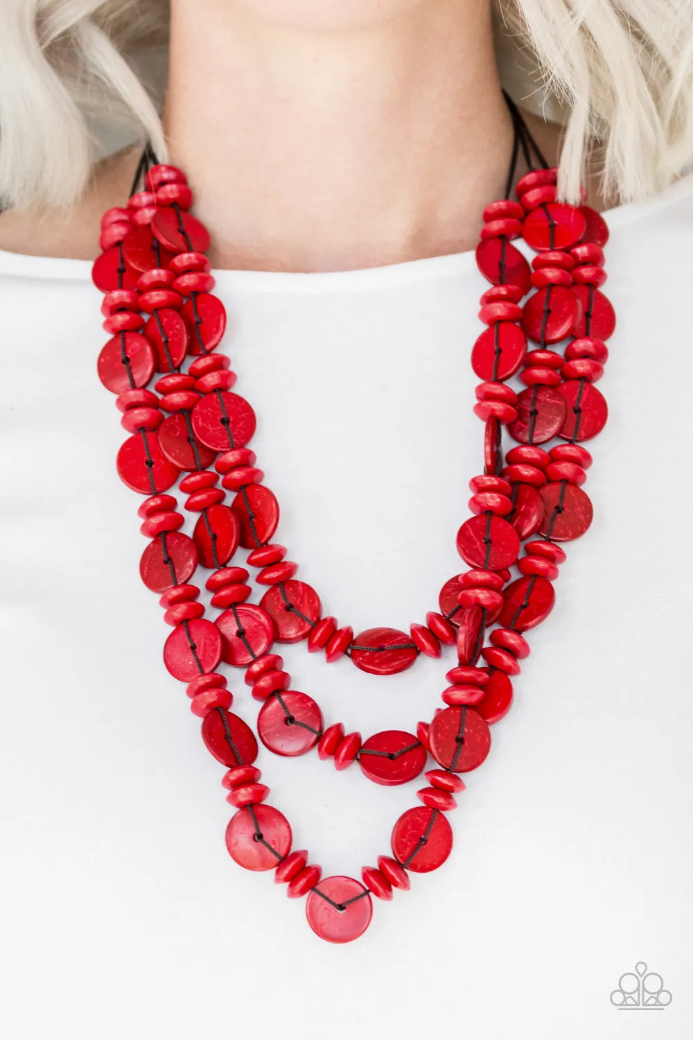 Barbados Bopper - Red Necklace