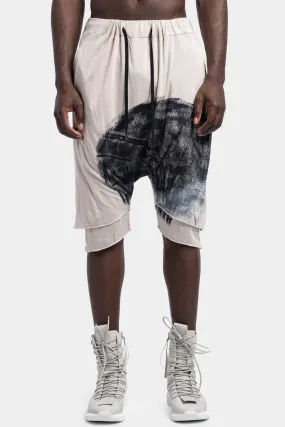 Bibax drop crotch cotton shorts, Oatmeal