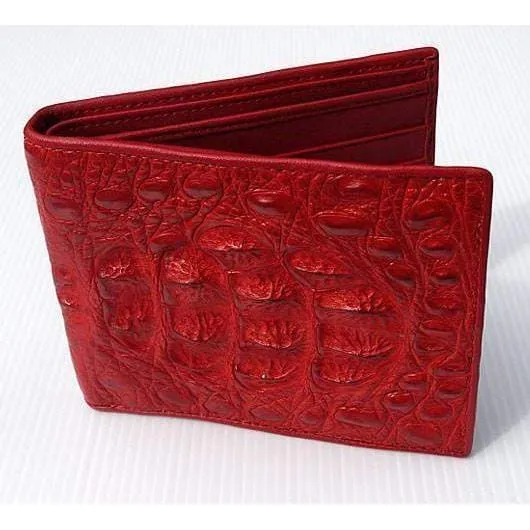 Big Red Hornback Crocodile Mens Wallet