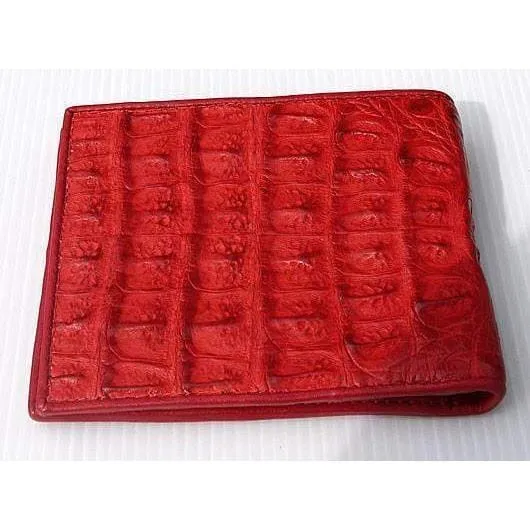 Big Red Hornback Crocodile Mens Wallet