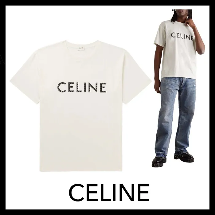 CELINE  |Crew Neck Star Cotton Short Sleeves Logo Luxury