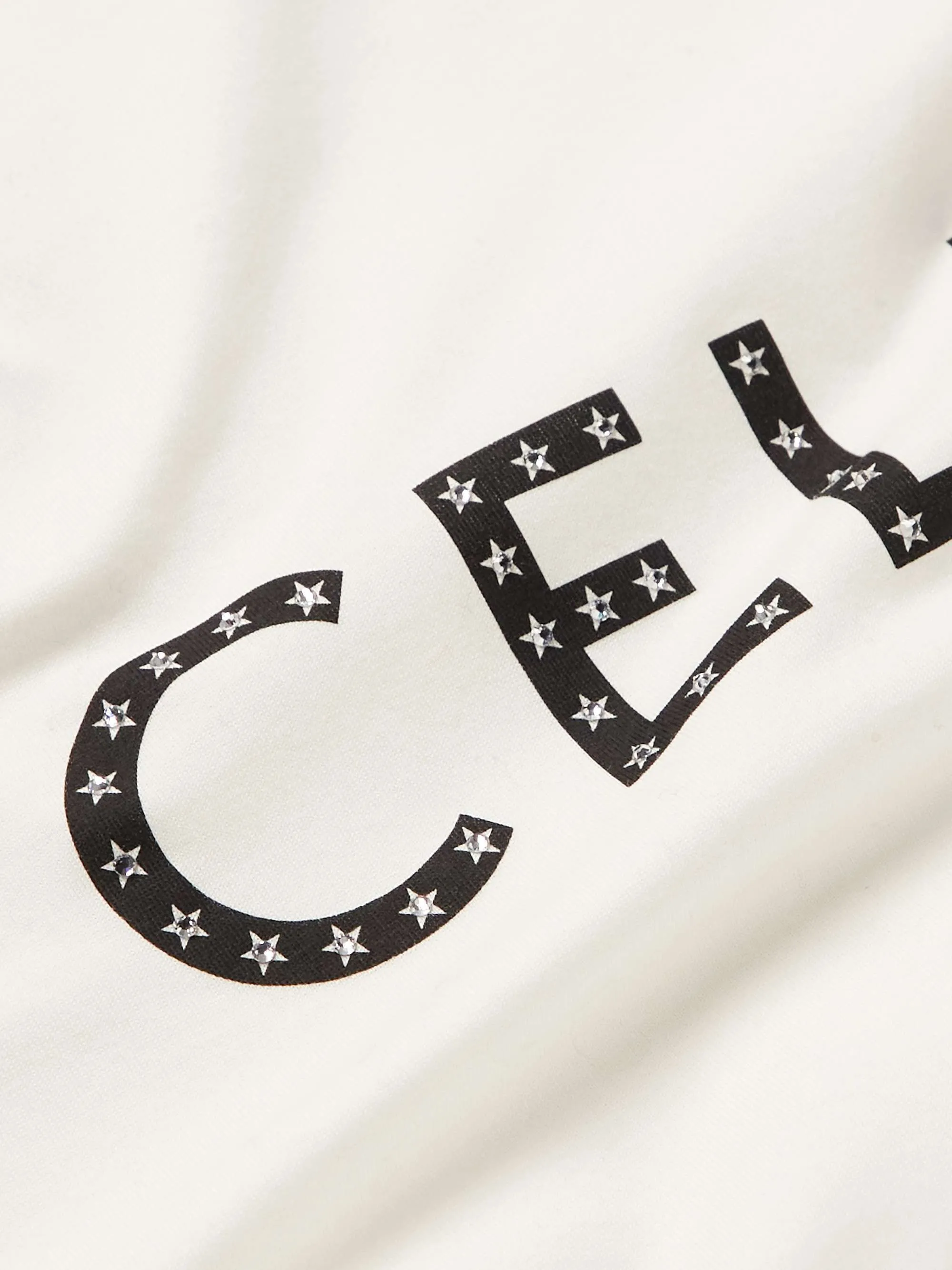 CELINE  |Crew Neck Star Cotton Short Sleeves Logo Luxury