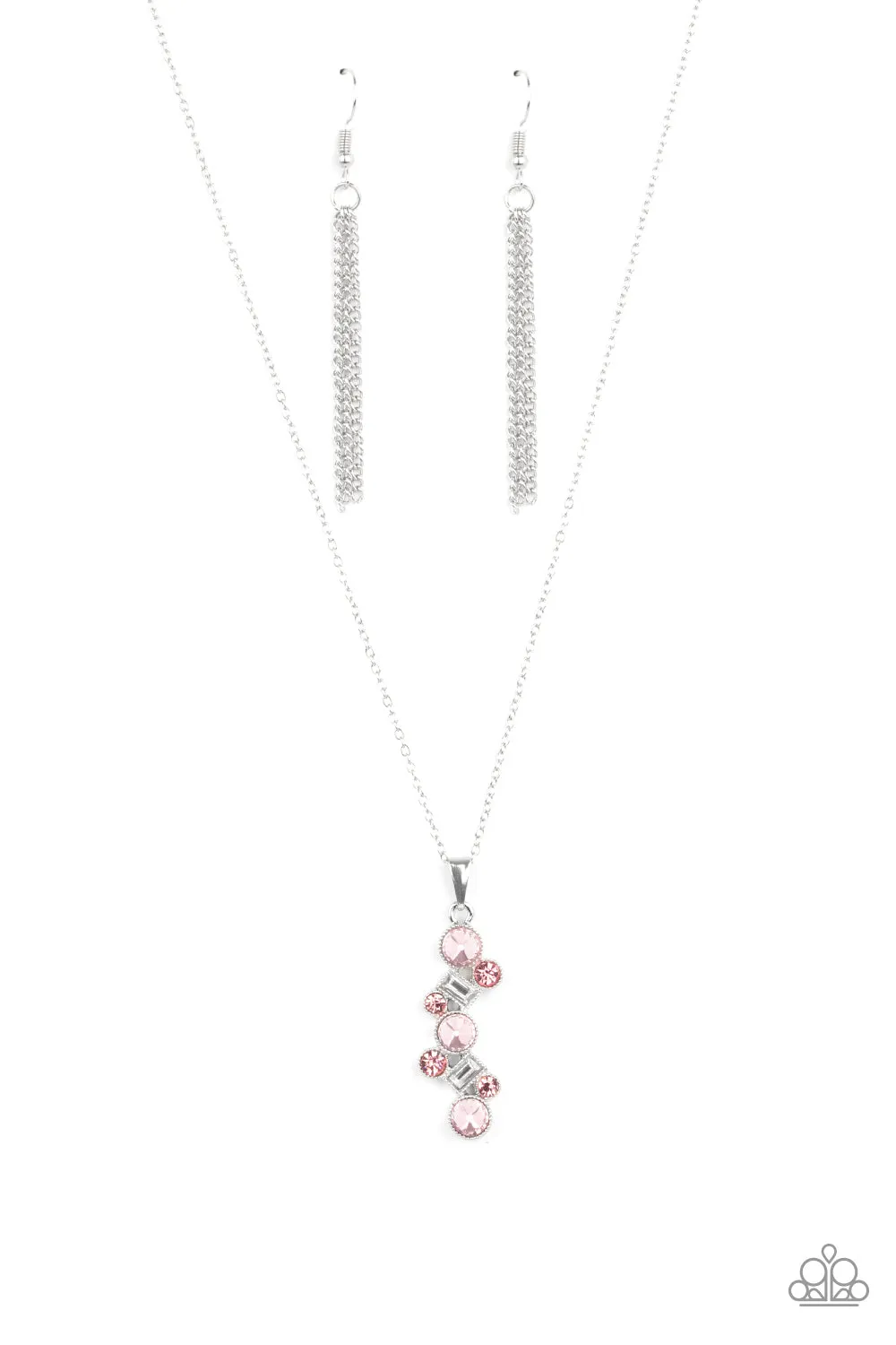 Classically Clustered - Pink Necklace