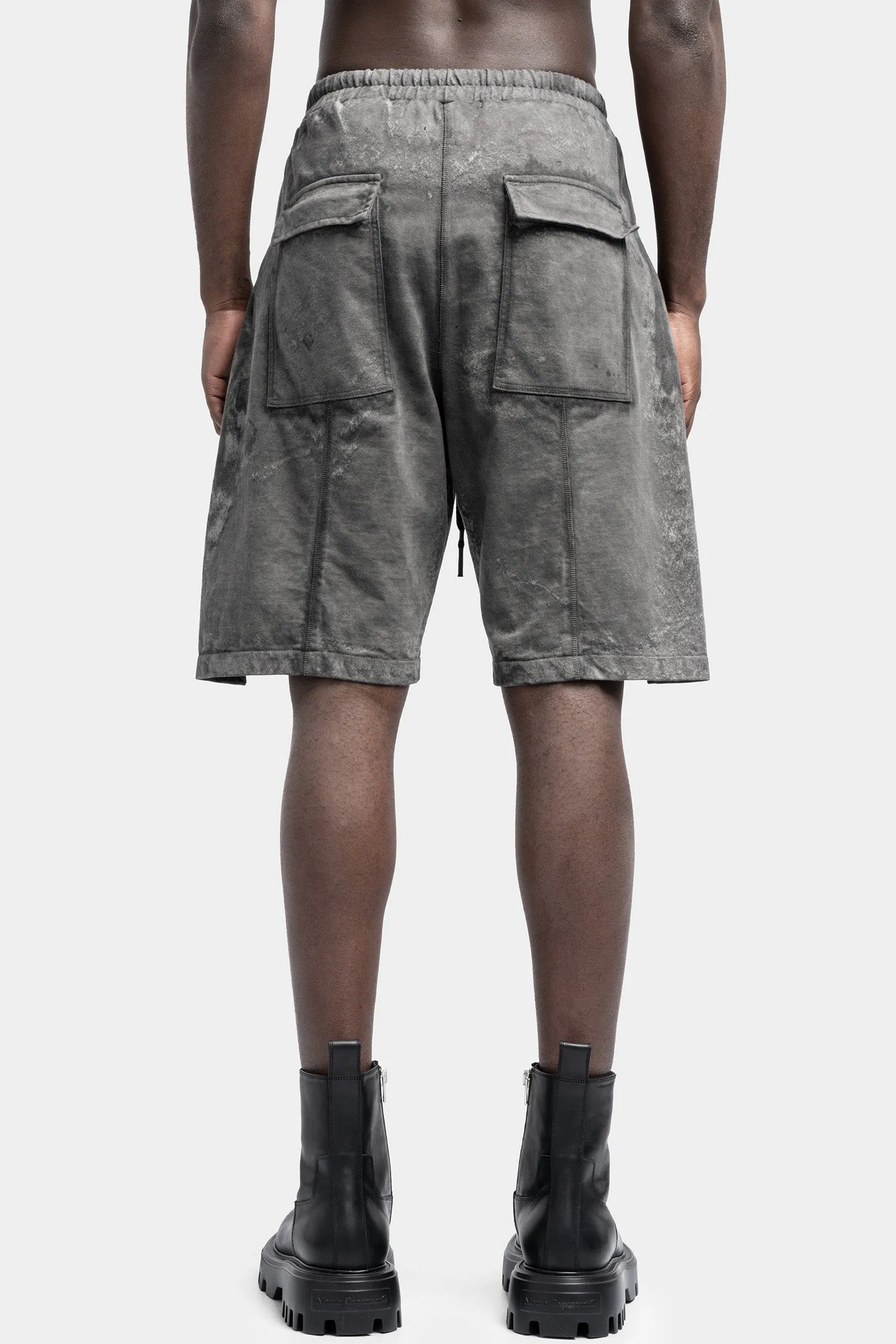 Cold dyed drawstring shorts, Anthra salt