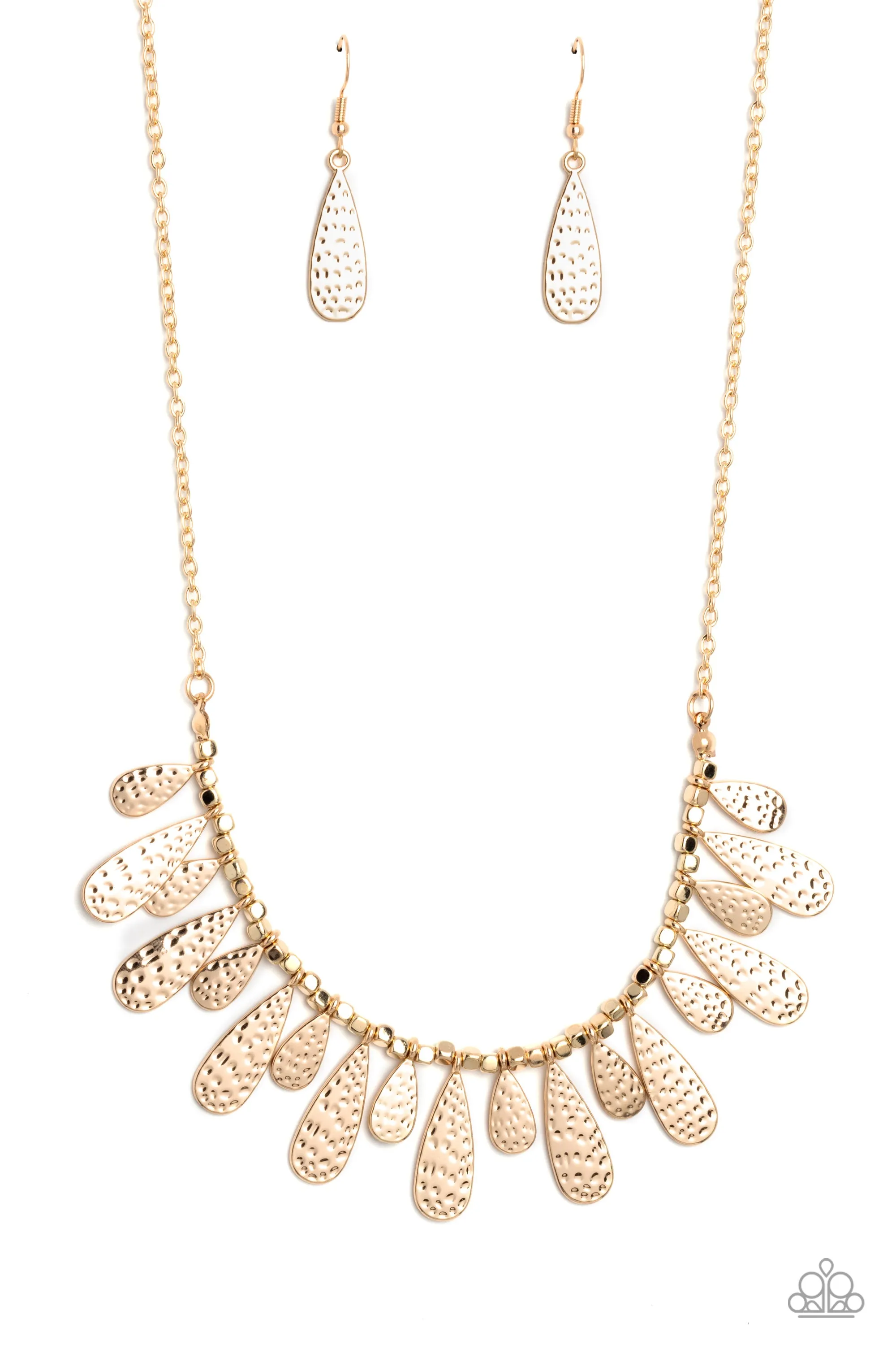 Compelling Confetti - Gold ~ Paparazzi Necklace