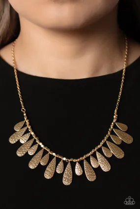 Compelling Confetti - Gold ~ Paparazzi Necklace