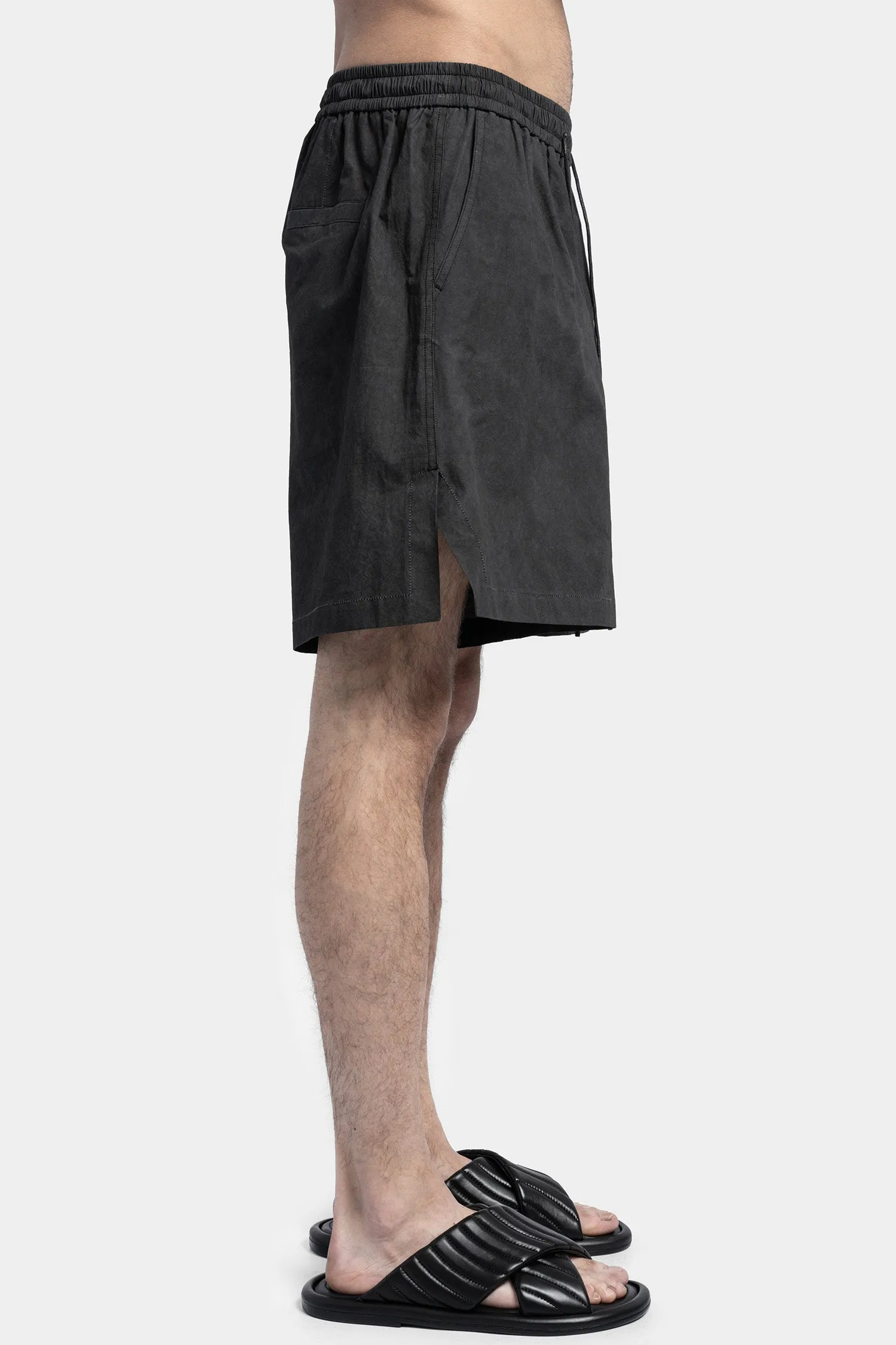 Cotton Poplin Boxing Shorts, Coal Grey