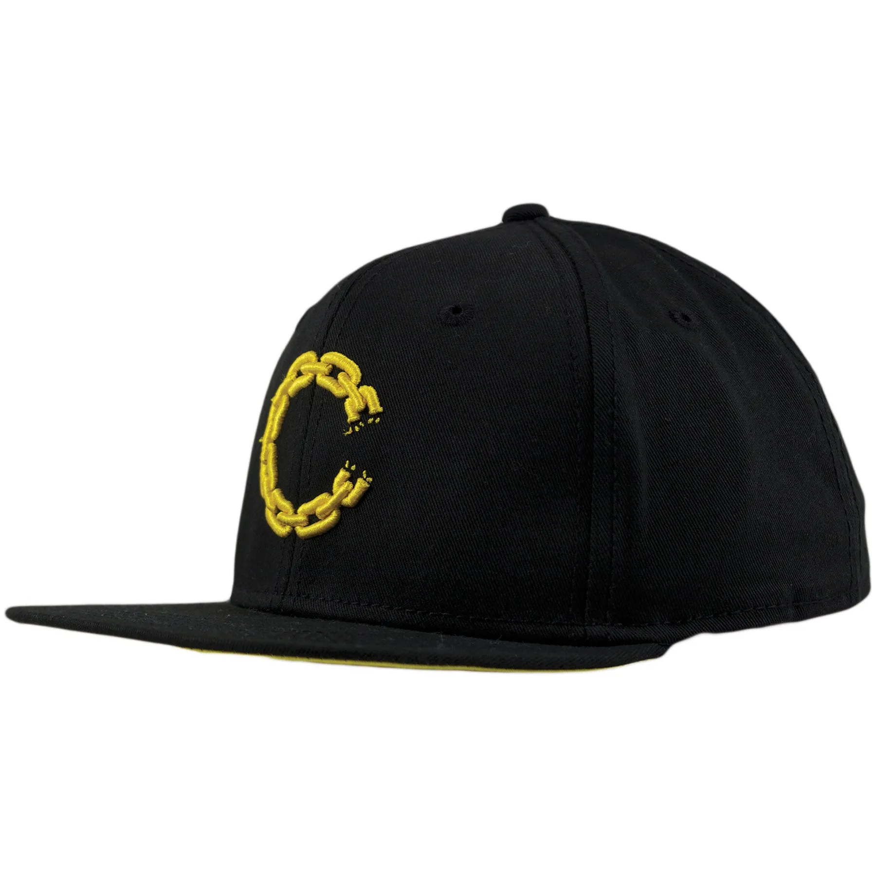 Crooks and Castles Black and Gold Woven Chain Snapback Hat