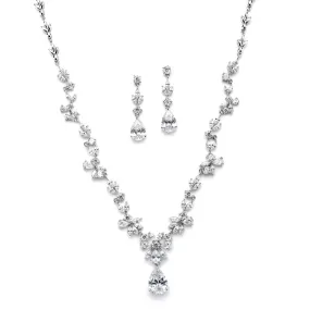 CZ Vine Necklace and Earring Set