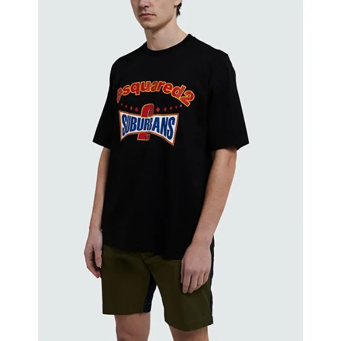 D SQUARED2  |Crew Neck Street Style Cotton Short Sleeves Logo Luxury