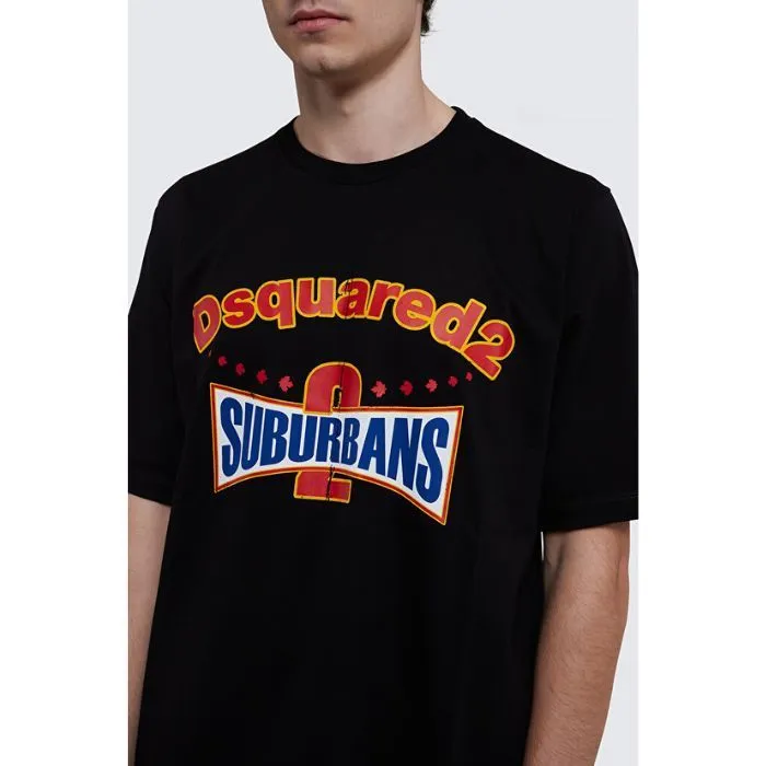 D SQUARED2  |Crew Neck Street Style Cotton Short Sleeves Logo Luxury