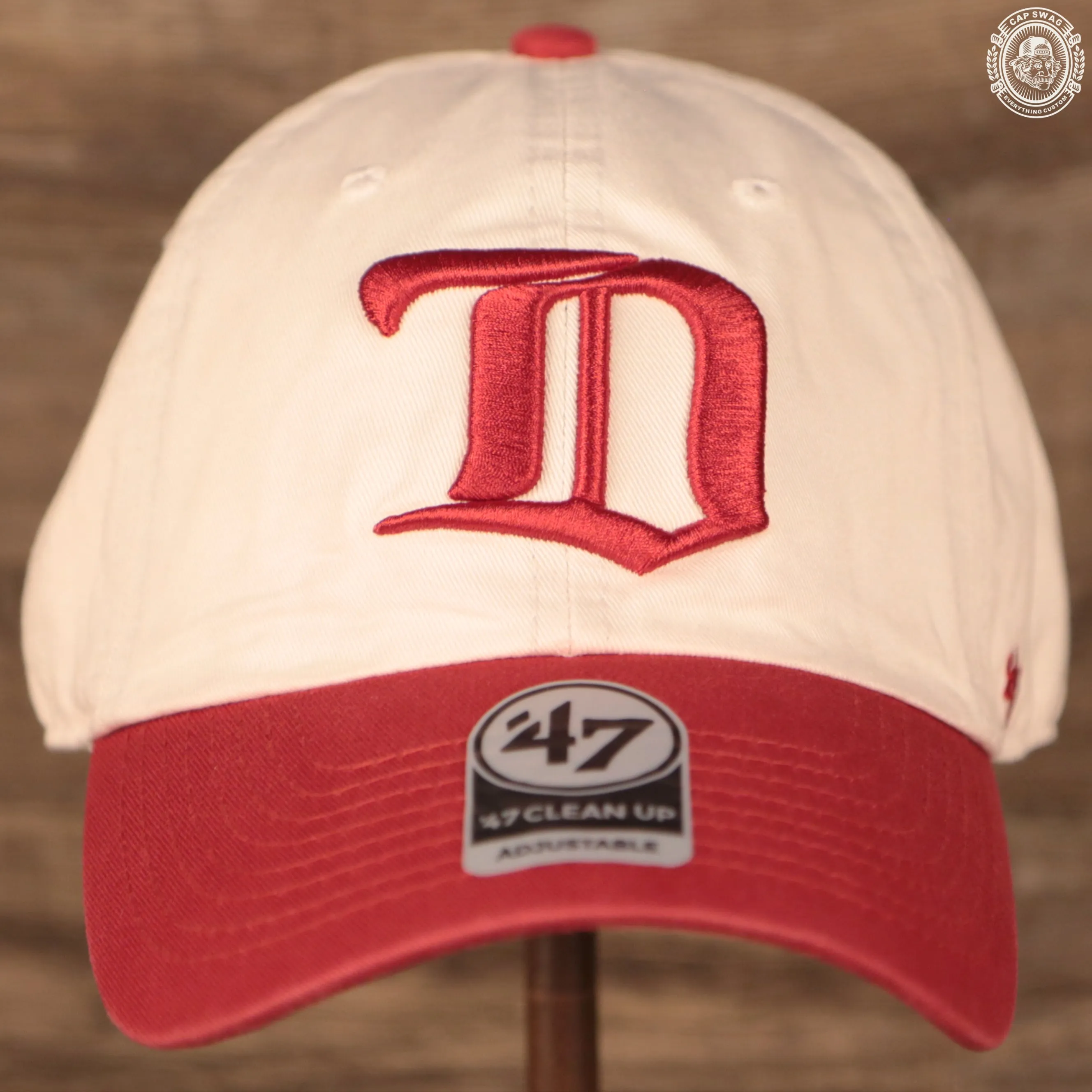 Detroit Red Wings Cream and Red Retro Adjustable Dad Hat