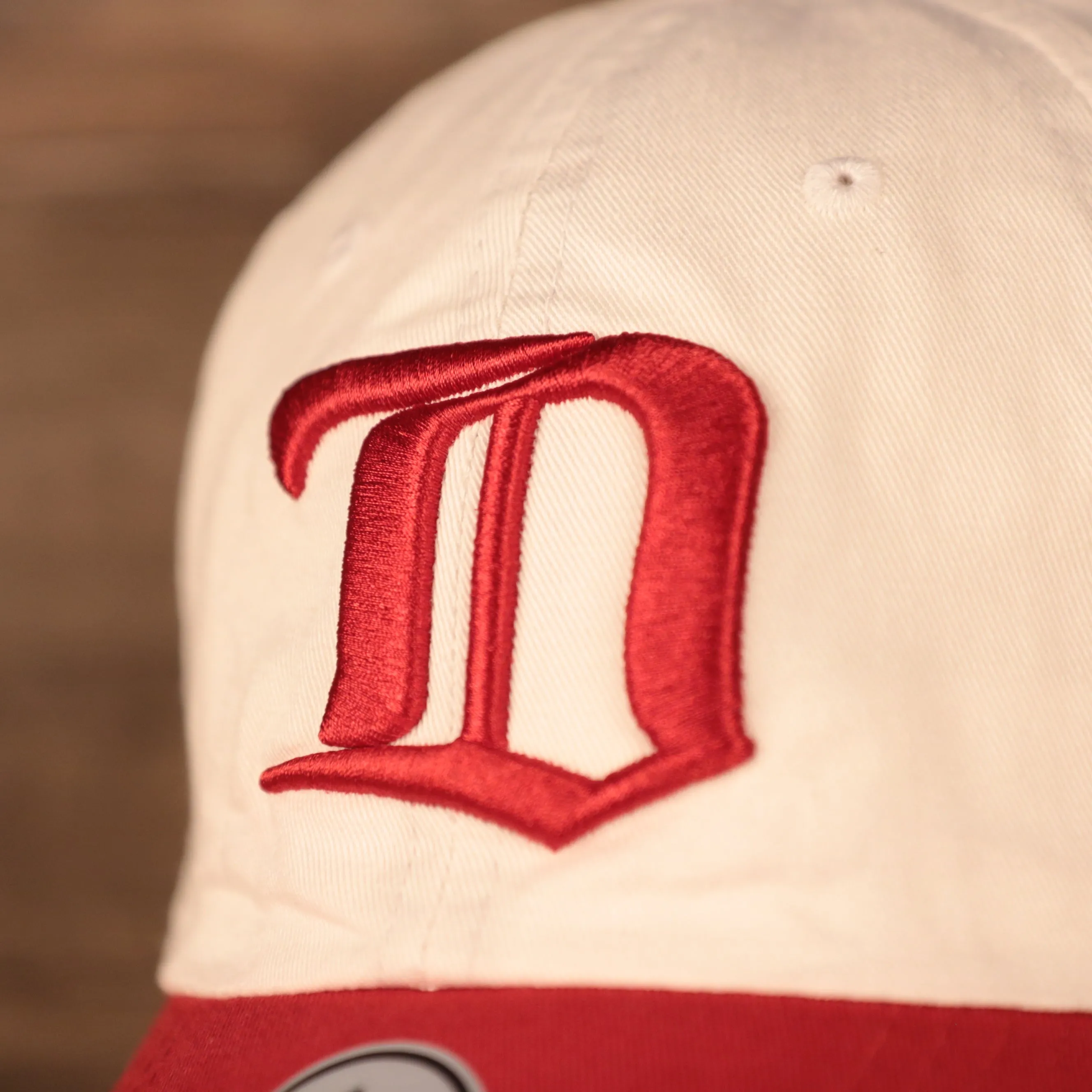 Detroit Red Wings Cream and Red Retro Adjustable Dad Hat