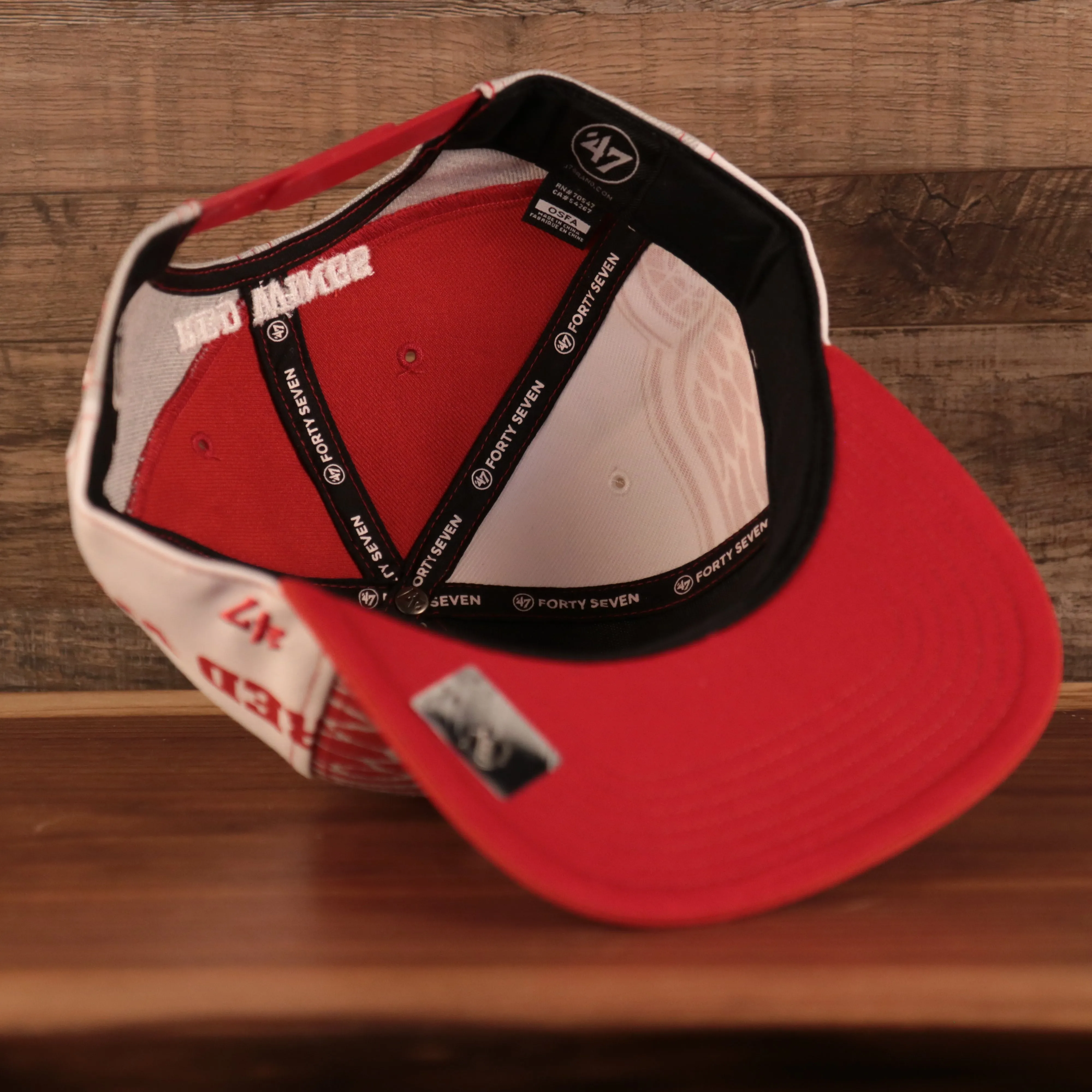 Detroit Red Wings Red Wings Lettering All Over Logo | Red Snapback Hat