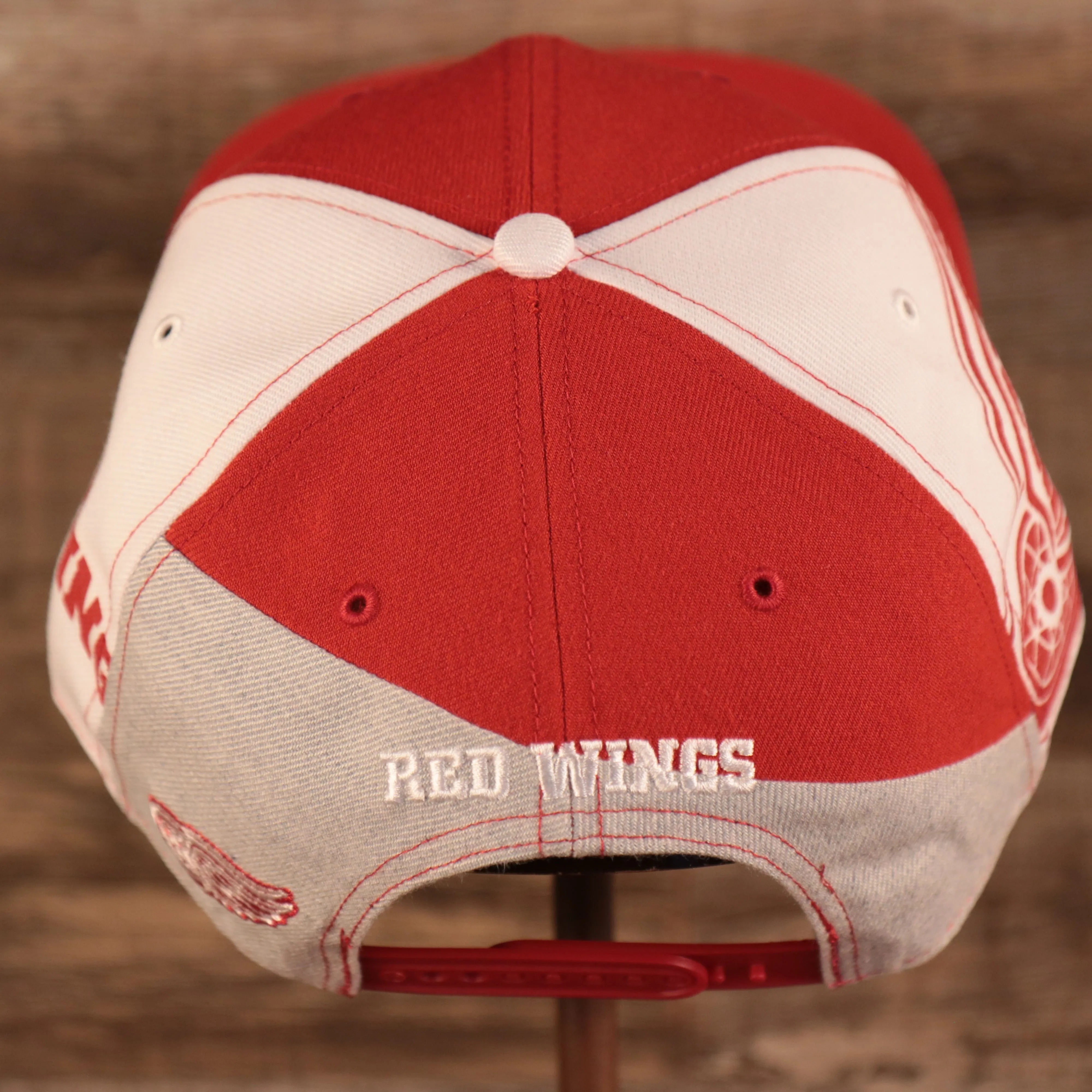 Detroit Red Wings Red Wings Lettering All Over Logo | Red Snapback Hat