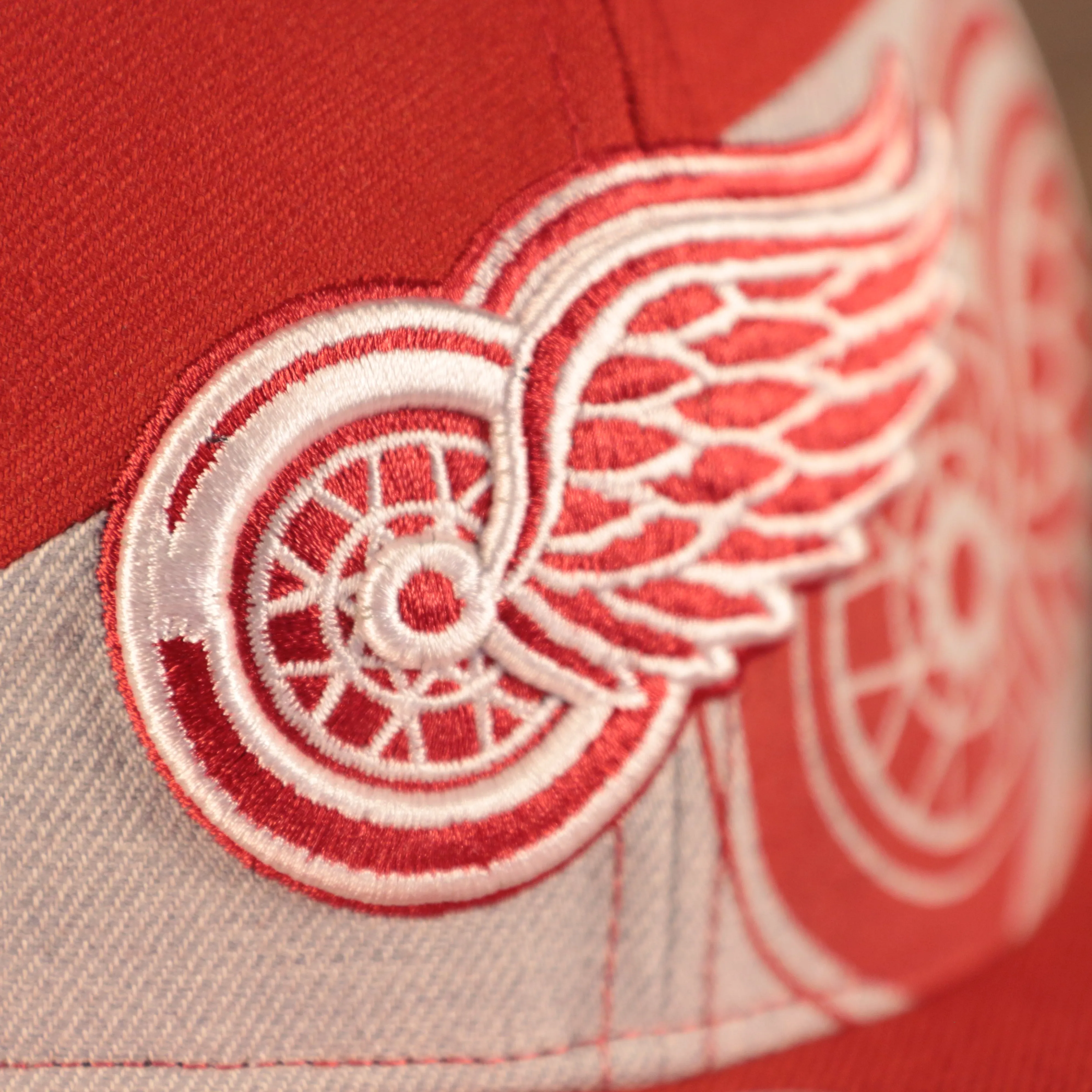 Detroit Red Wings Red Wings Lettering All Over Logo | Red Snapback Hat