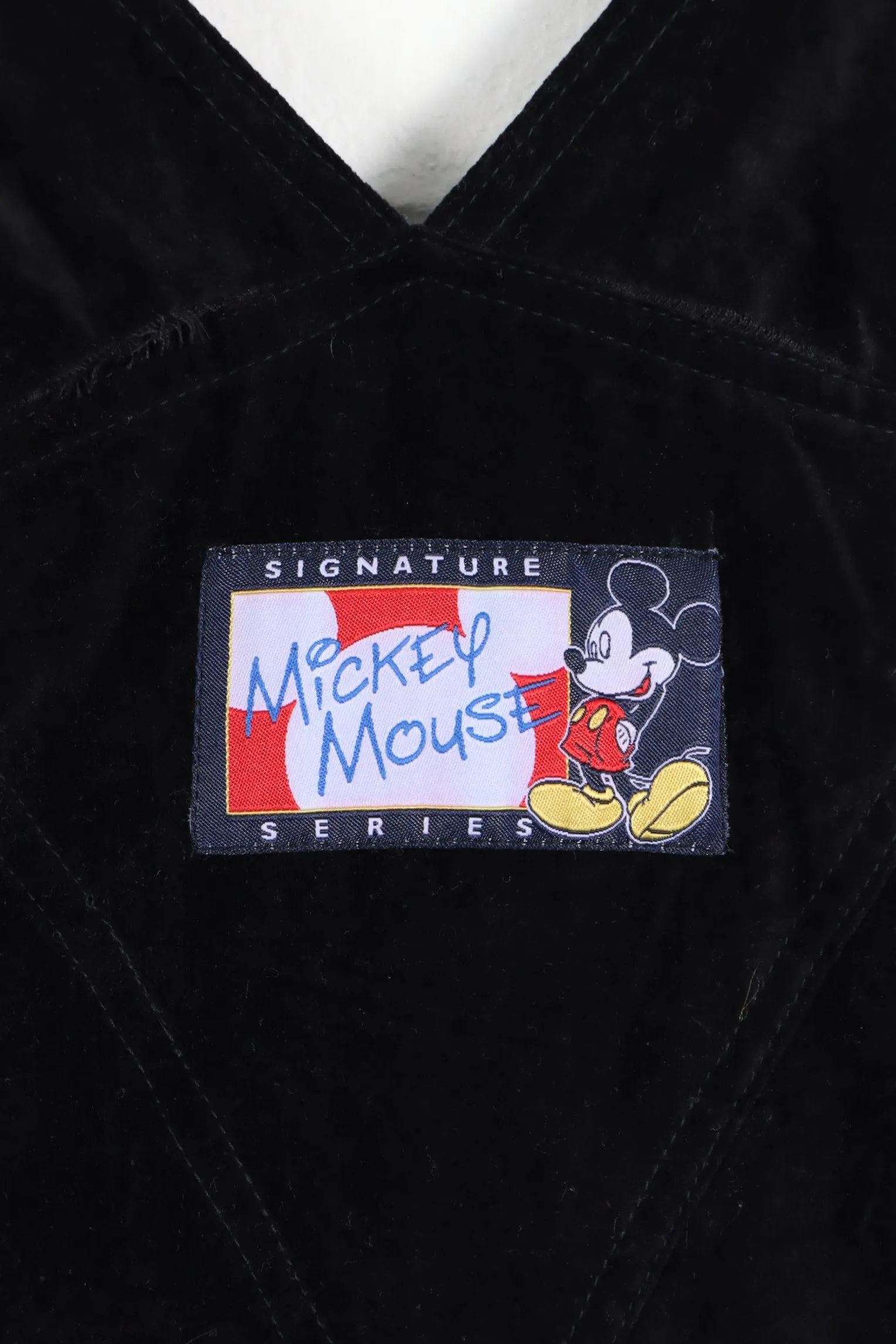 DISNEY Classic Mickey Mouse Embroidered Velour Overalls (M)